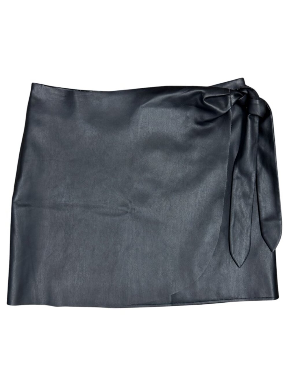 MODERN CITIZEN | NEW | Arabella Vegan Leather Wrap Mini Skirt | Black | Size L